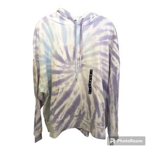 Chaps by Ralph Lauren Women's Size 2X Purple Multi Tie-Dye Hoodie